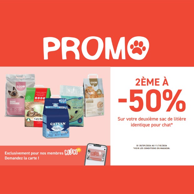 TOM&CO 2ème sac de litière à -50% 🐱